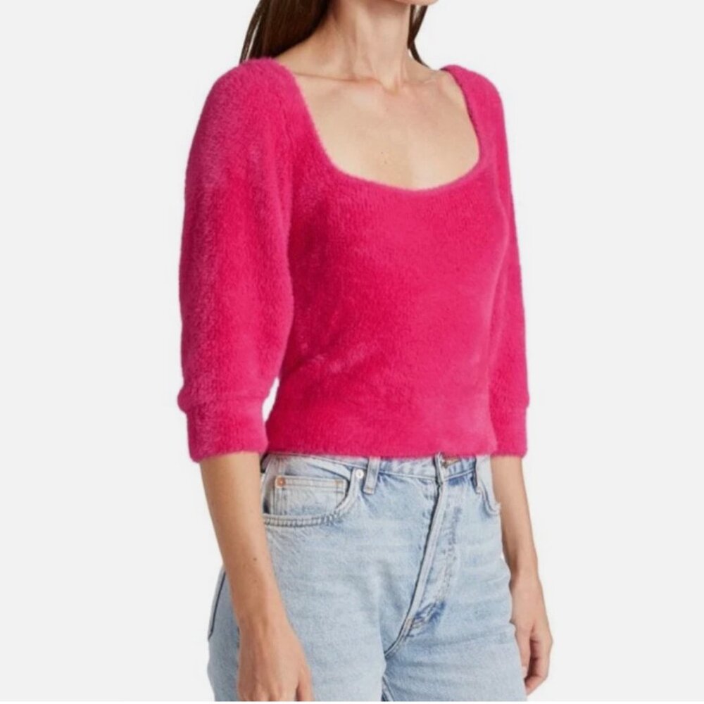 Free People Moonbeam Pullover Sweater in Raspberry Pop - Size S